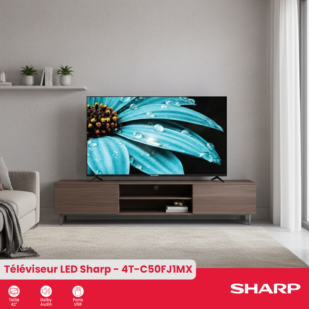 Téléviseur Sharp 4K UHD : 4T-C50FJ1MX
