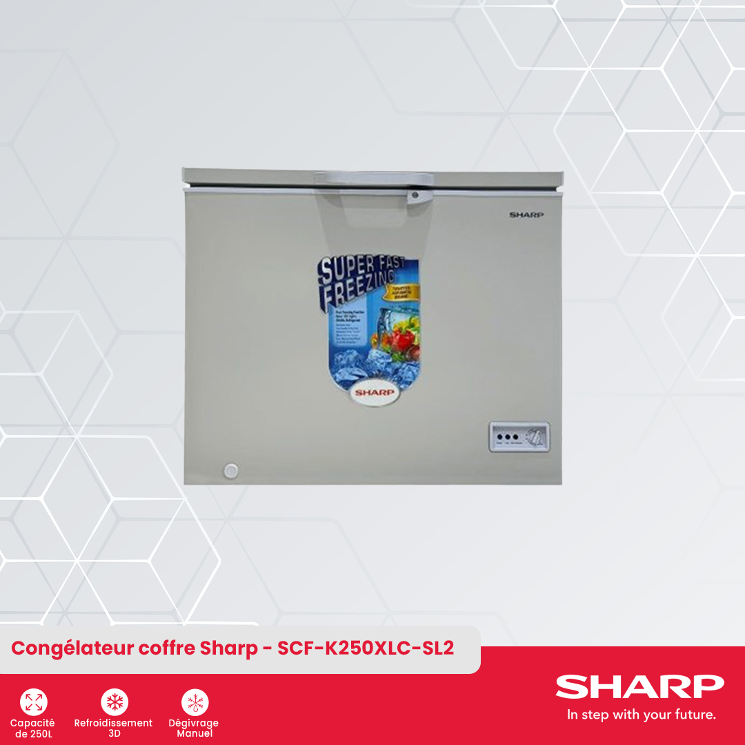 Congélateur coffre Sharp : SCF-K250XLC-SL2 - 1