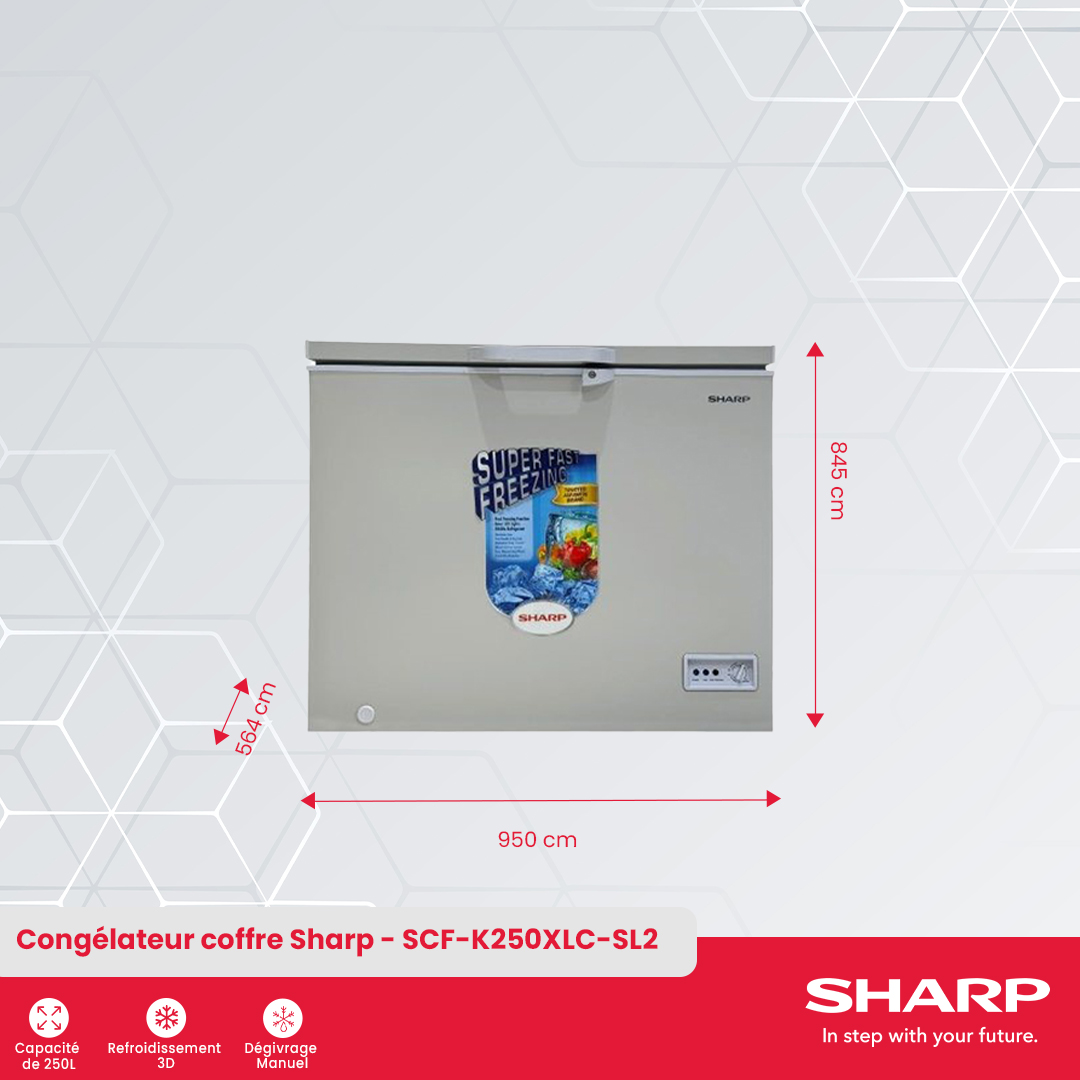 Congélateur coffre Sharp : SCF-K250XLC-SL2 - 3