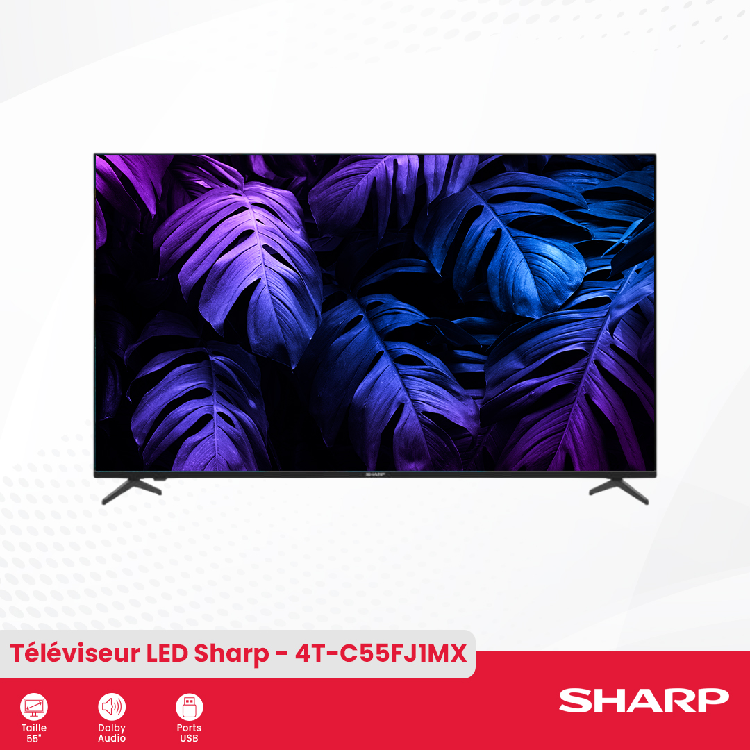 Téléviseur Sharp 4K UHD : 4T-C55FJ1MX - 1