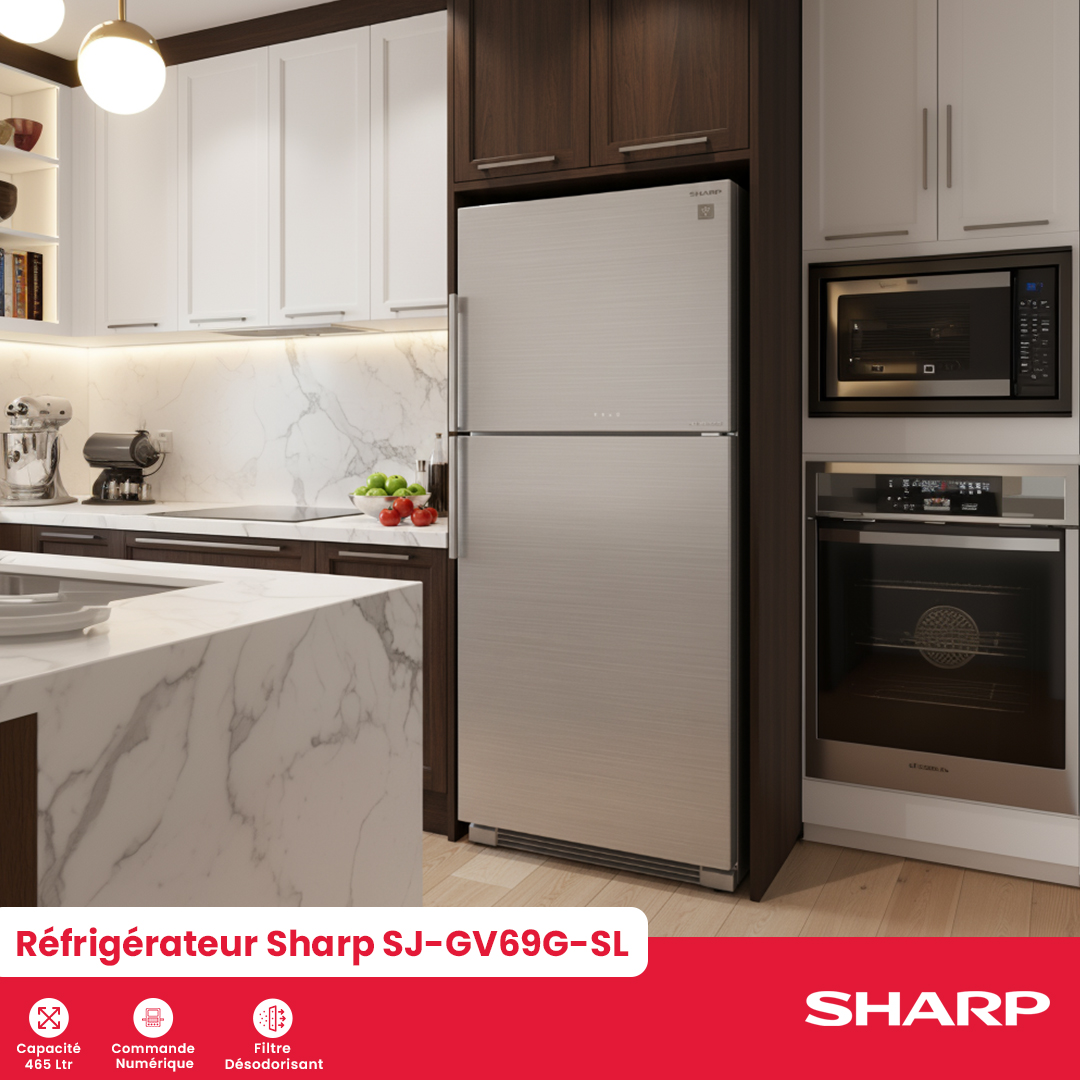 Réfrigérateur Sharp : SJ-GV69G-SL