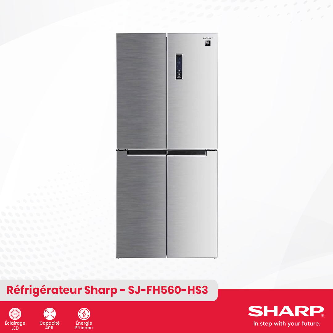 Réfrigérateur Sharp 4 portes : SJ-FH560-HS3