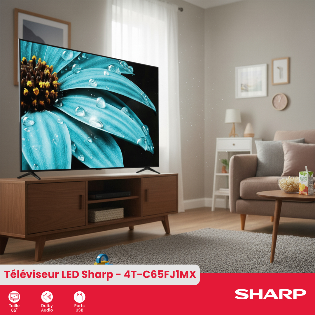 Téléviseur Sharp 4K UHD : 4T-C65FJ1MX