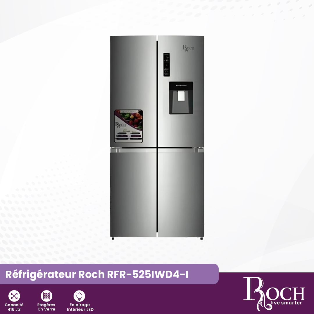 Réfrigérateur Roch 4 portes : RFR-525IWD4-I - Option
