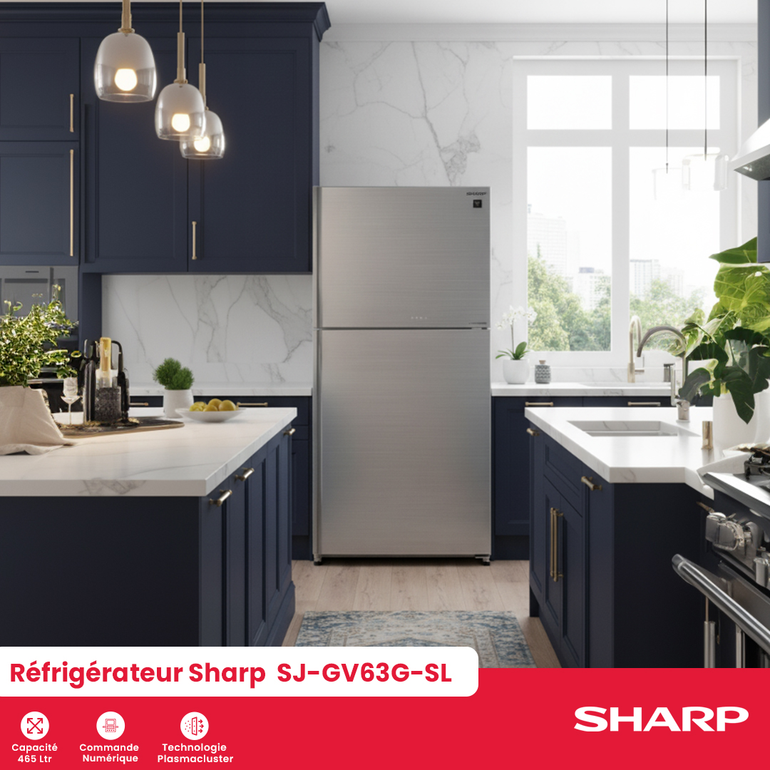 Réfrigérateur Sharp : SJ-GV63G-SL