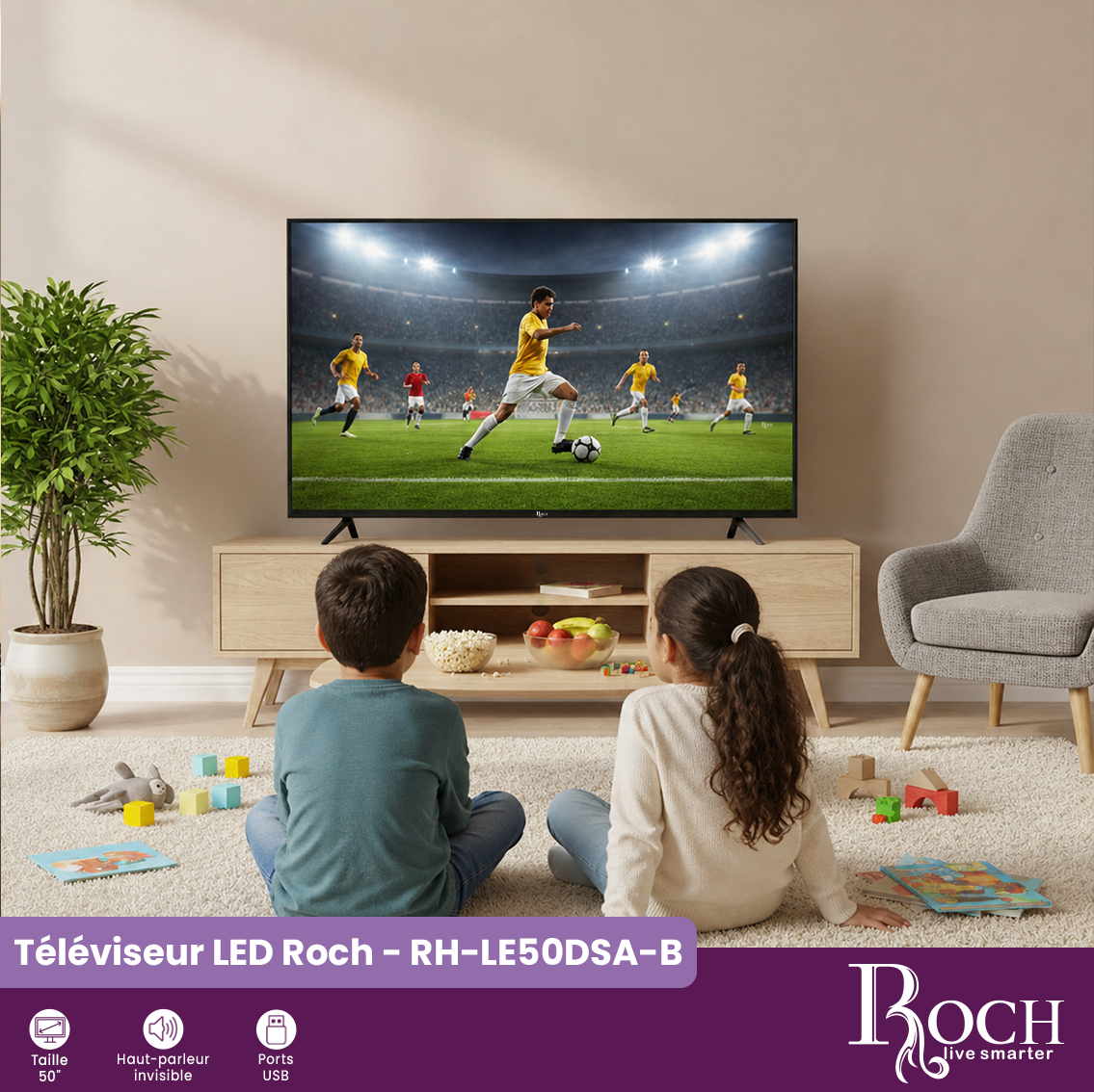 Téléviseur Roch 4K UHD : RH-LE50DSA-B - 1