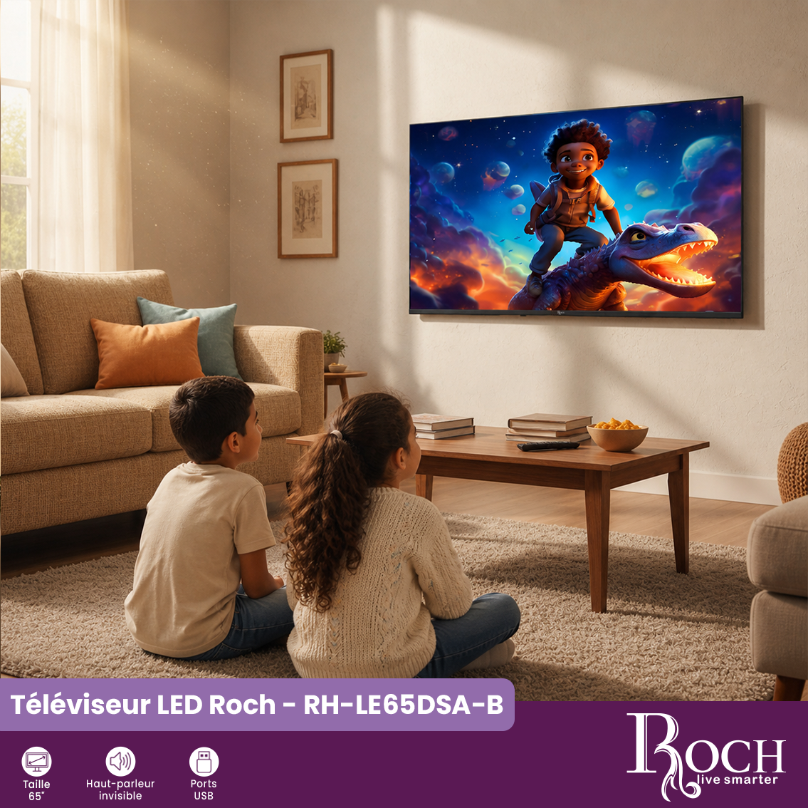Téléviseur Roch 4K UHD : RH-LE65DSA-B - 3