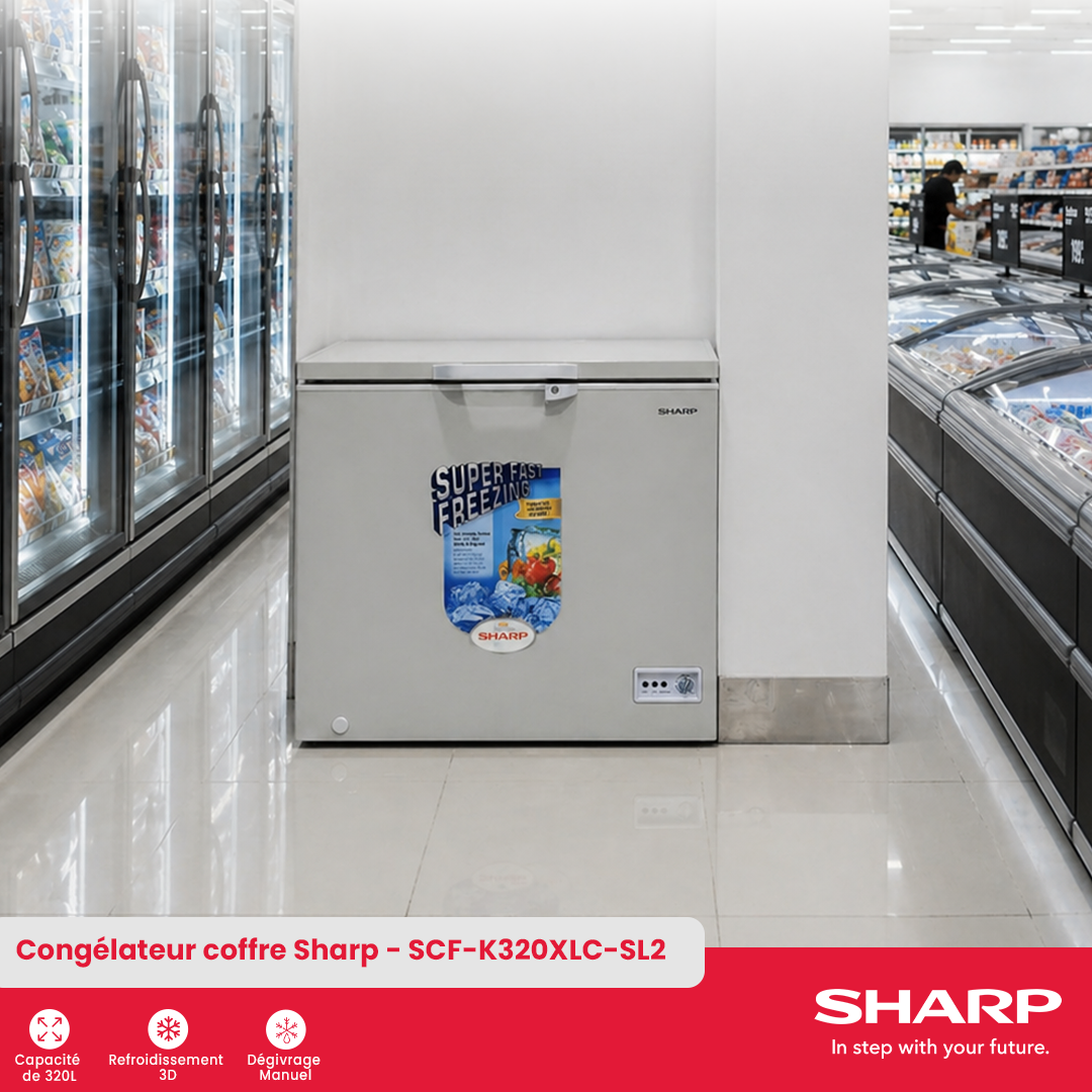 Congélateur coffre Sharp : SCF-K320XLC-SL2 - 1