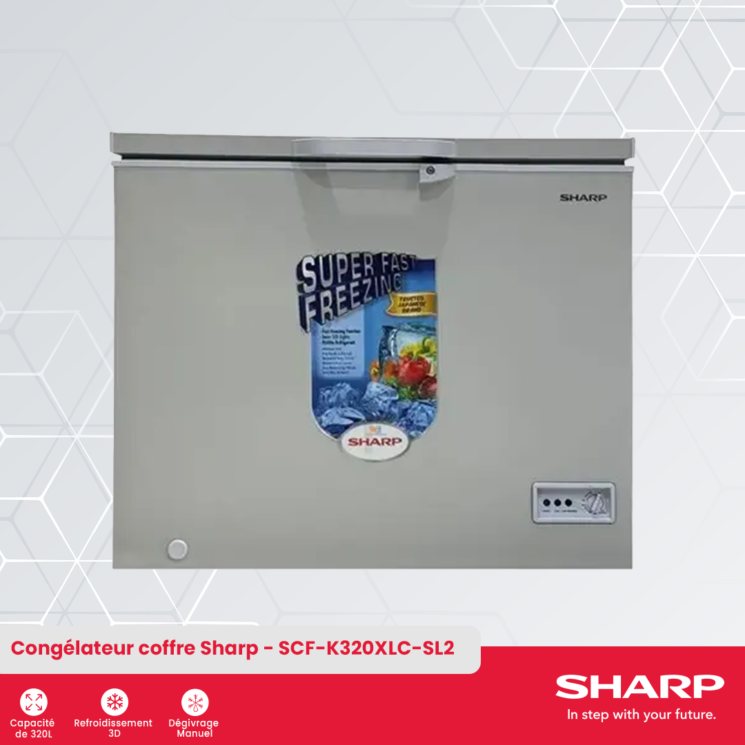 Congélateur coffre Sharp : SCF-K320XLC-SL2 - 3
