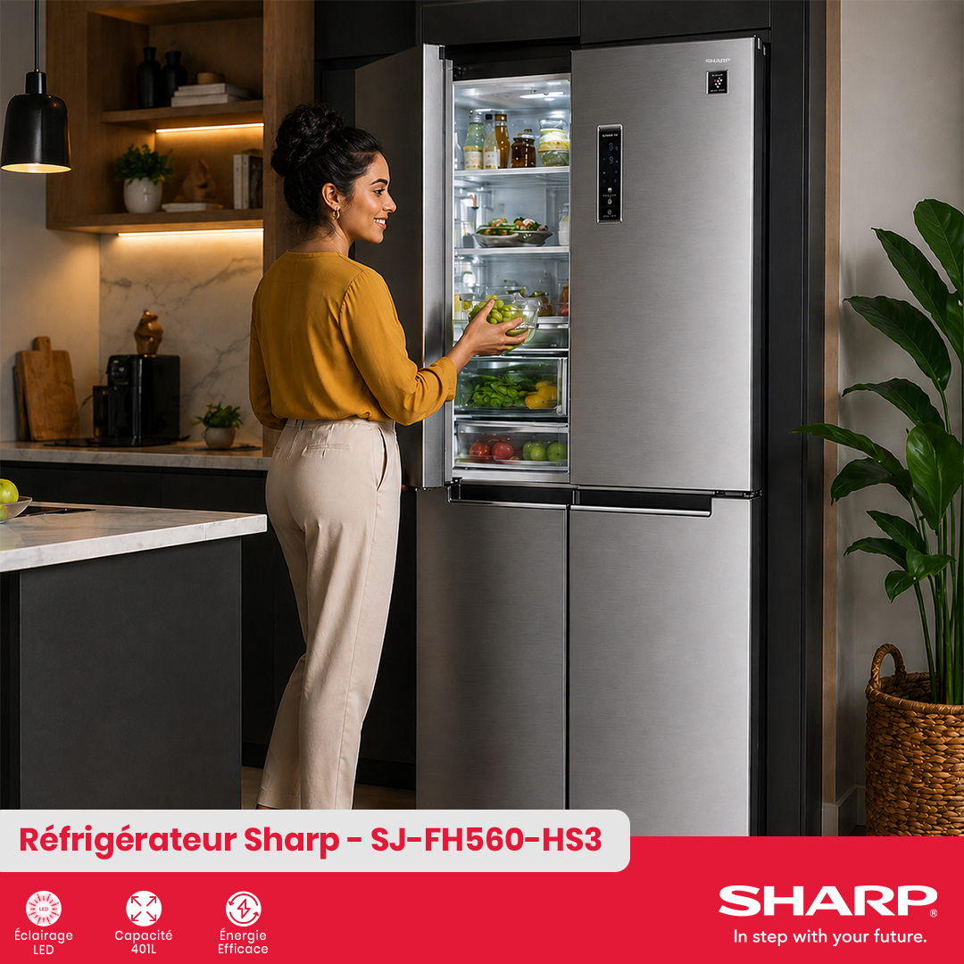 Réfrigérateur Sharp 4 portes : SJ-FH560-HS3 - 3