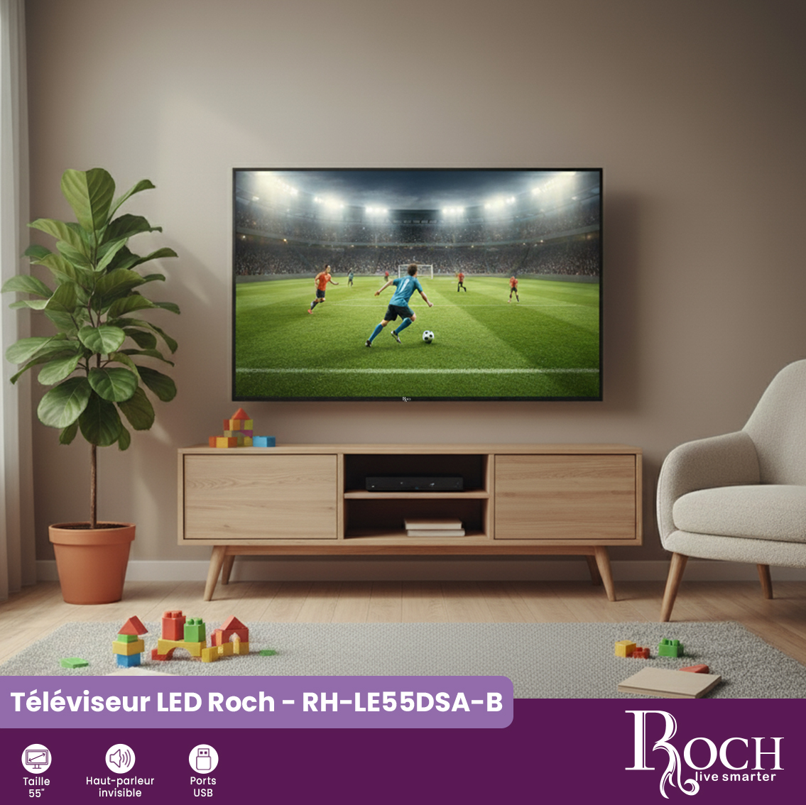 Téléviseur Roch 4K UHD : RH-LE55DSA-B - 2