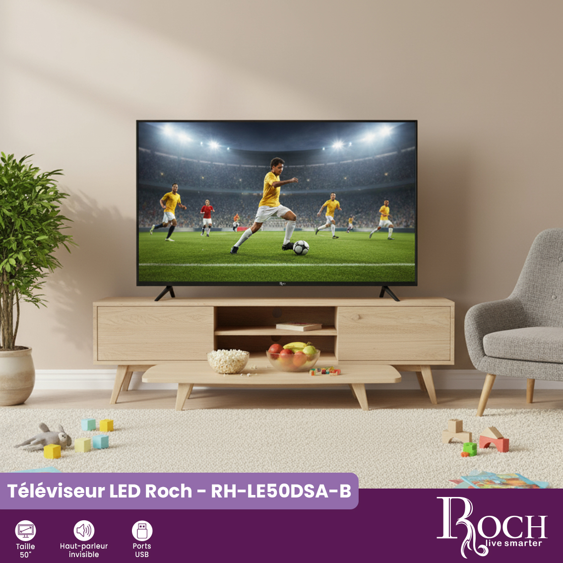 Téléviseur Roch 4K UHD : RH-LE50DSA-B - 3