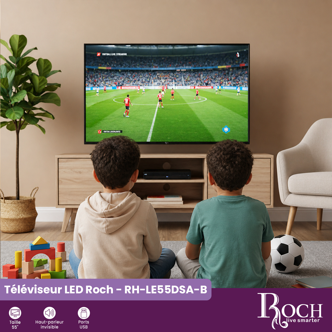 Téléviseur Roch 4K UHD : RH-LE55DSA-B - 3